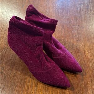 Charles David Sparkly Fuchsia Ankle Boots